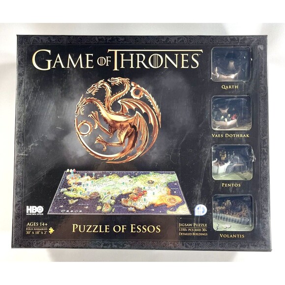 HBO Game of Thrones: 3D Map Westeros Puzzle 1350+ Pieces  Open Box Complete - Picture 1 of 15